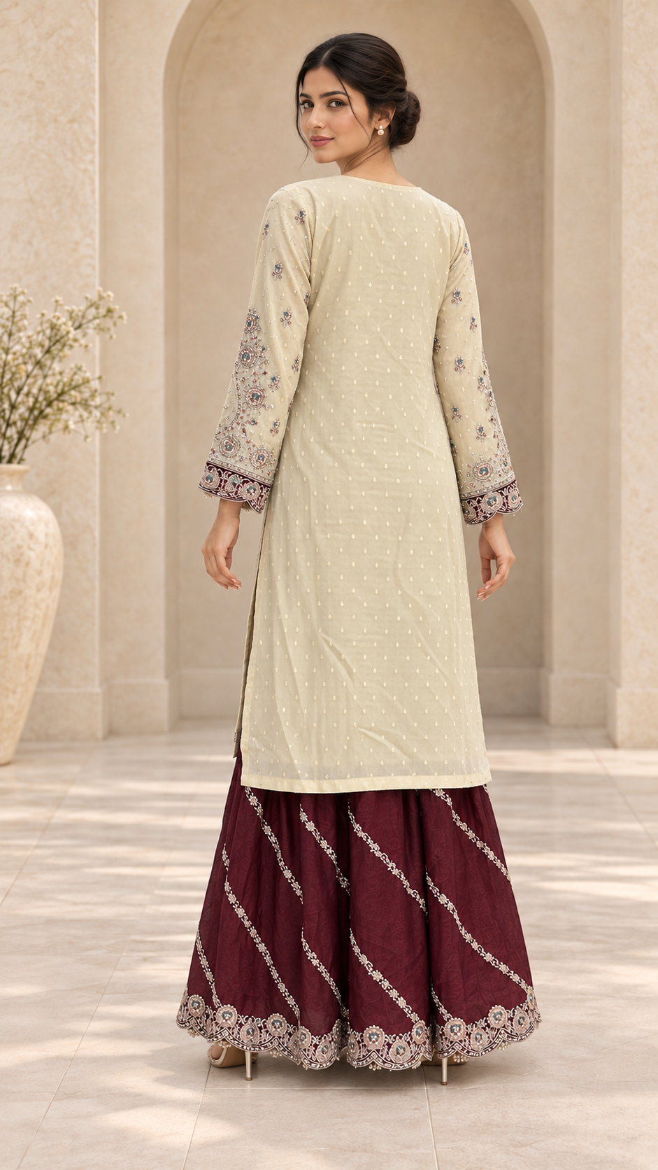 Elegant Champagne Sharara