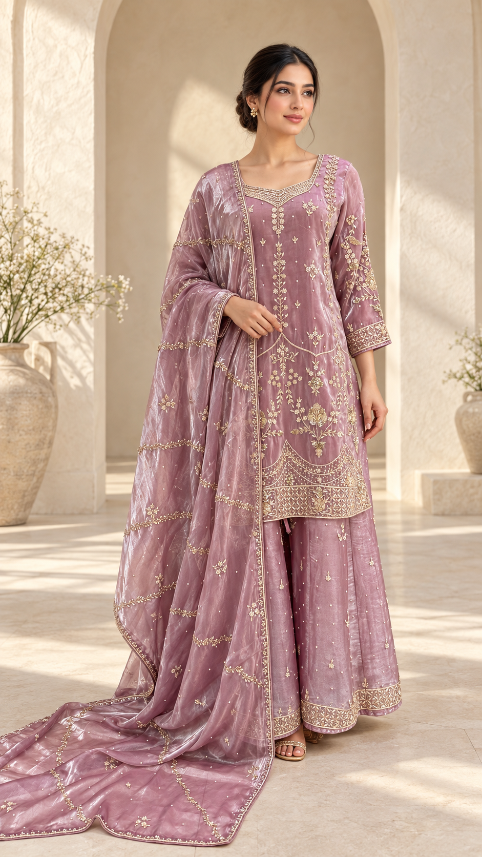 Elegant Mauve Sharara