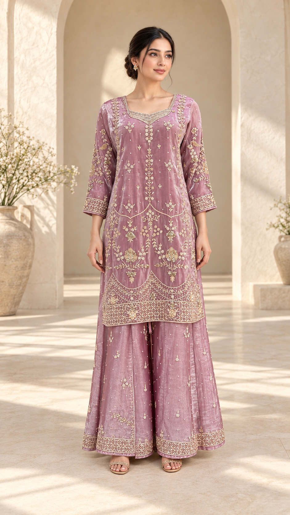 Elegant Mauve Sharara