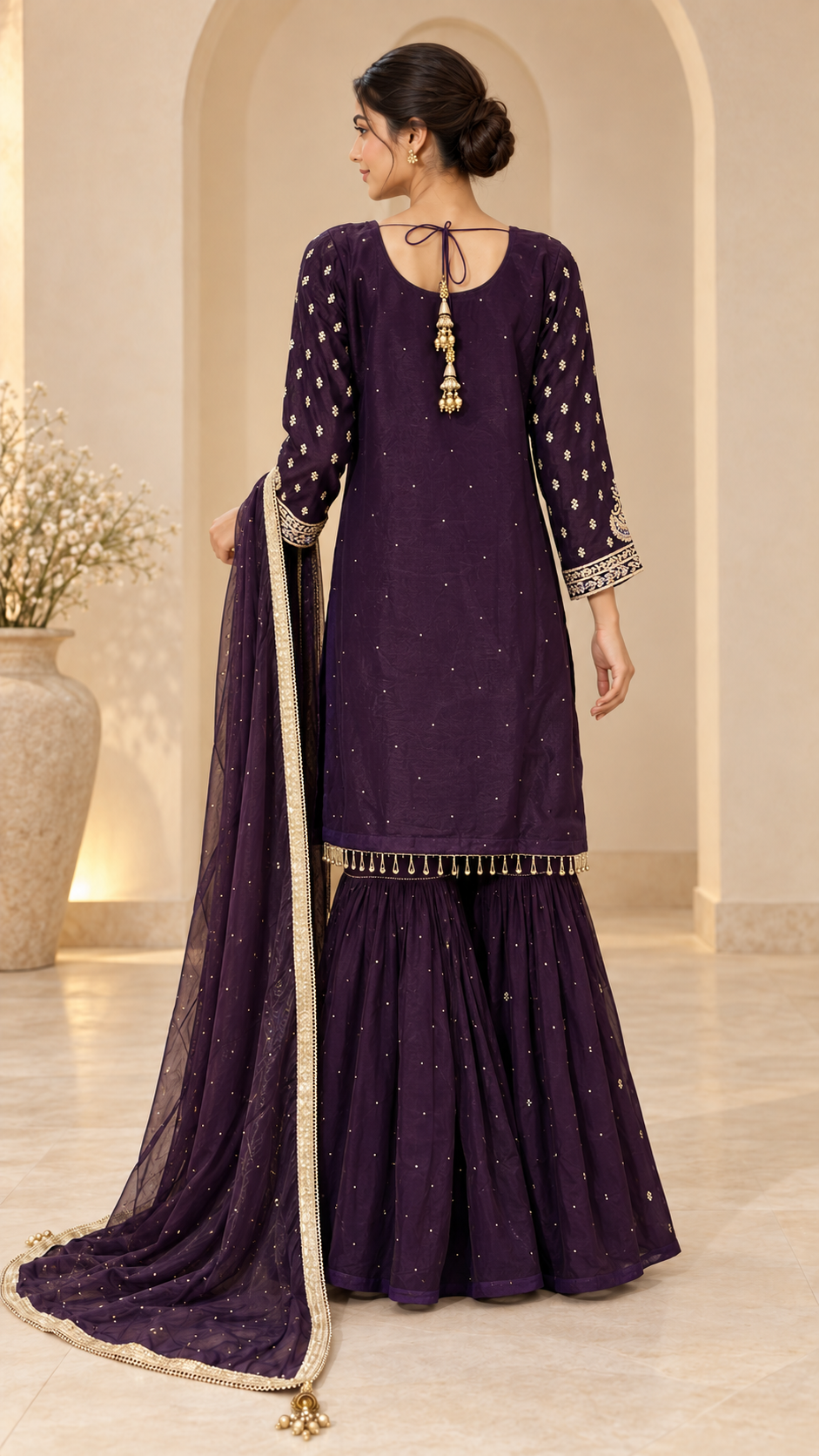 Elegant Purple Sharara