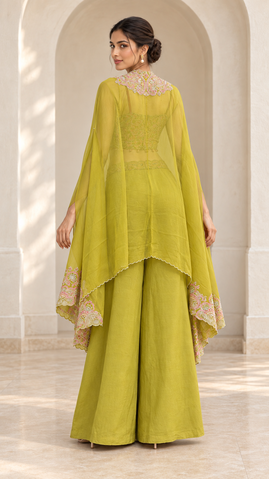 Olive Green Indo western