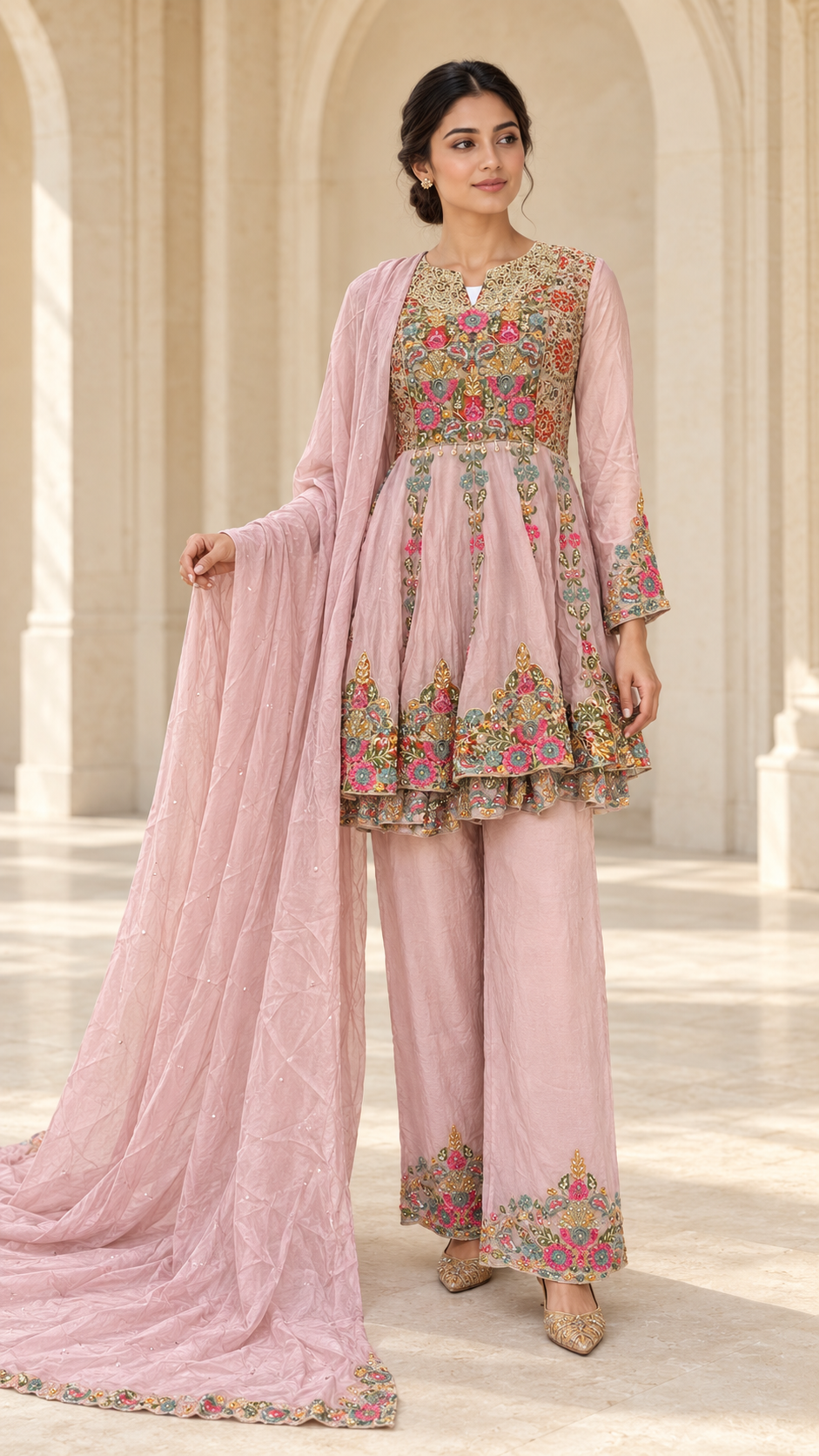Blush Pink Indo western