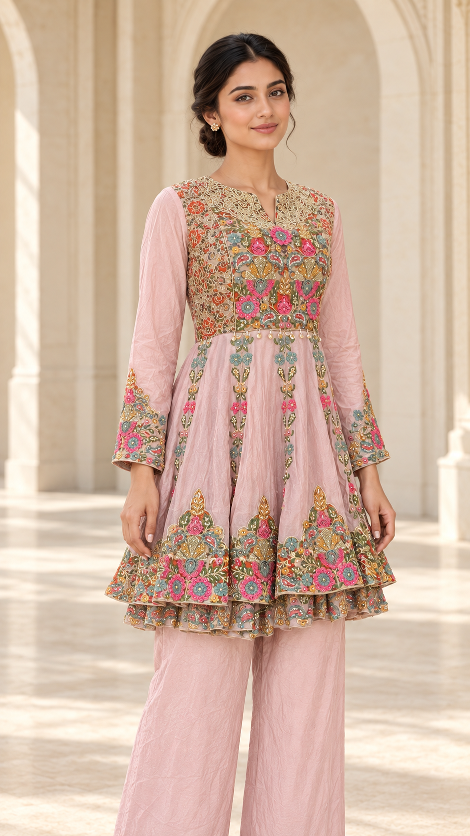 Blush Pink Indo western