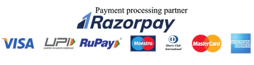 Razorpay logo with payment logos on a white background